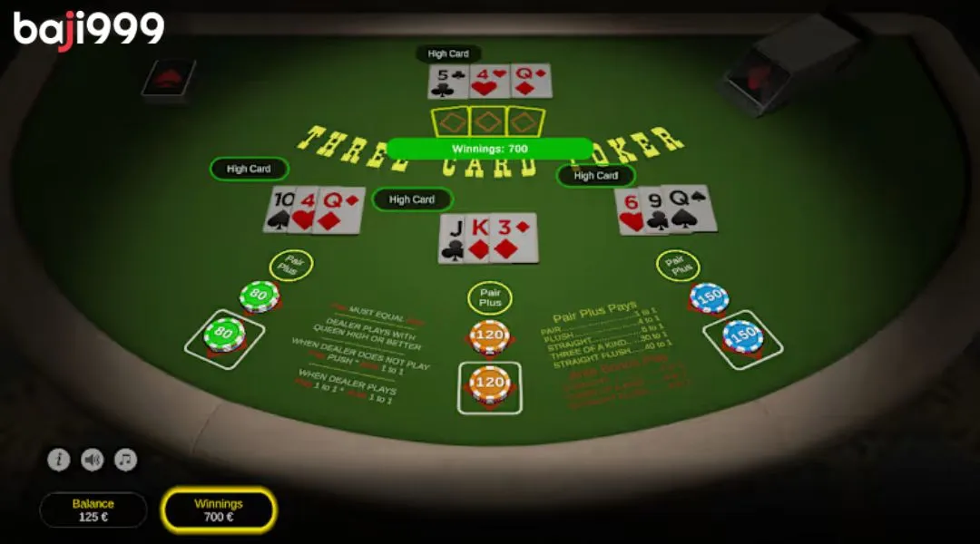 BAJI99 Poker 3 Cards-এর কার্যপদ্ধতি এবং প্রসেসিং রাউন্ড